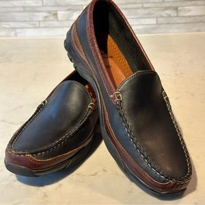 AE Allen Edmonds Boulder Loafer Driving Heel Brown Leather Mens Shoes US 9